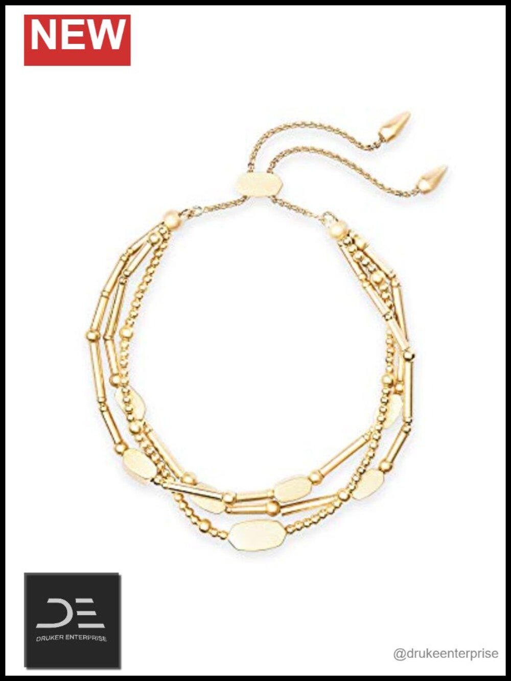 Kendra Scott Chantal Beaded Bracelet 14K Gold Plated Link Bracelet